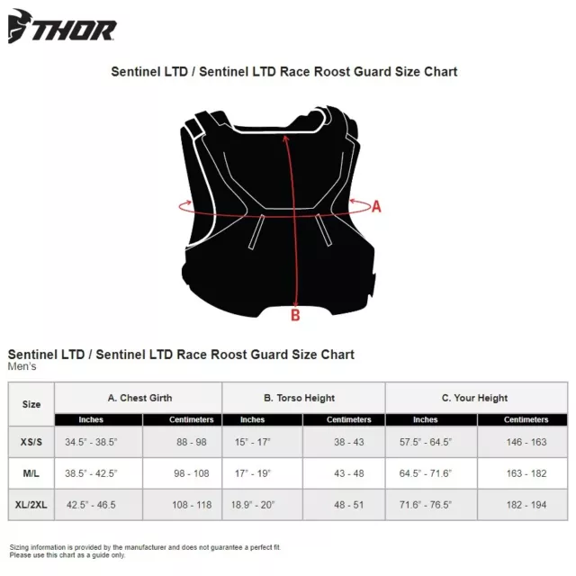 2024 Thor Sentinel Pro Roost Guard Chest Protector MX Motocross ATV 2