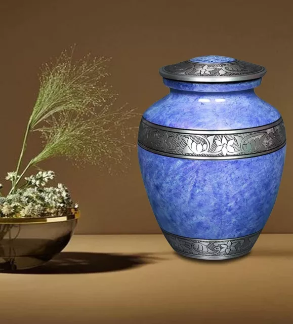 Urnas de cremación asequibles para cenizas humanas - Urna azul Loving...