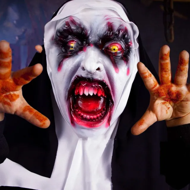 Horror Scaring Female Ghost Face Sister Mask Halloween Trick Dress Up Party Band