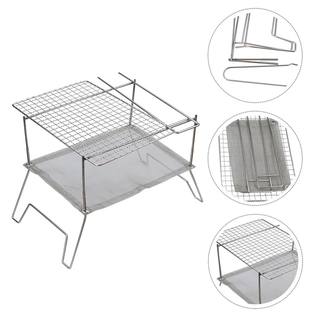 1 Set Camping Barbecue Rack Outdoor Burning Rack Edelstahl Barbecue