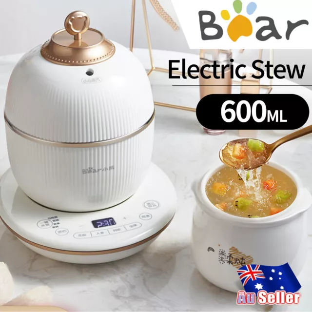 Bear Electric Stew Pot Mini 0.6L Health Pot Bird's Nest Soup Stew Pot Household