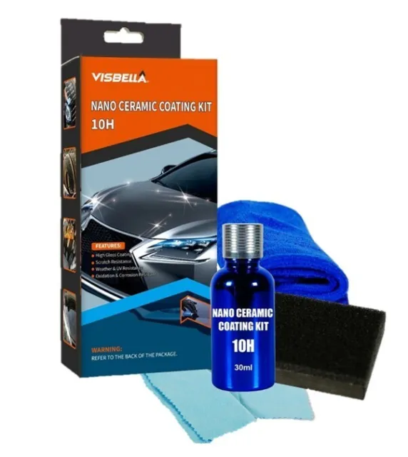 Car Ceramic Coating Kit Pro Scratch Resistant High Gloss Water Repellent Set