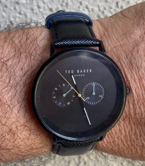 Ted Baker TE50657002 Black Leather Strap Quartz 30m Mens Watch