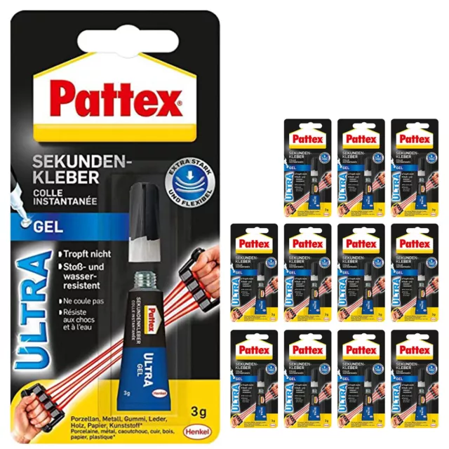 Pattex Sekundenkleber Ultra Gel 12 x 3g - Schnellkleber Sparpackung von Henkel