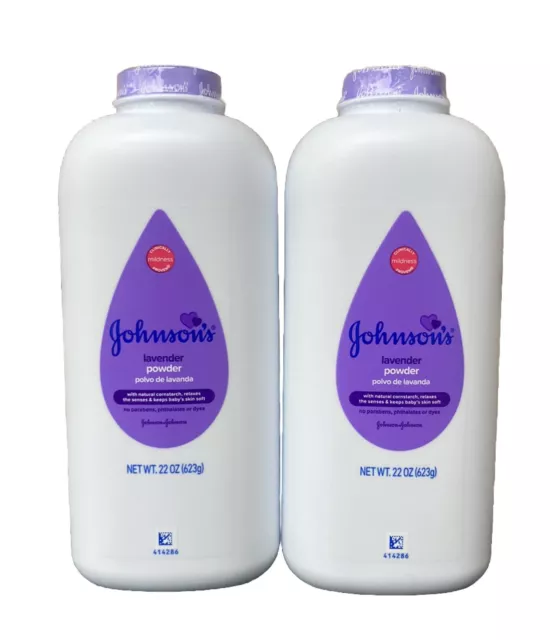 Johnson's Baby Powder Cornstarch Lavender Chamomile Jumbo 22 oz  Lot of 2