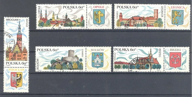 Polen Einsteckkarte mit MiNr. 2001 bis 2005 (oo)