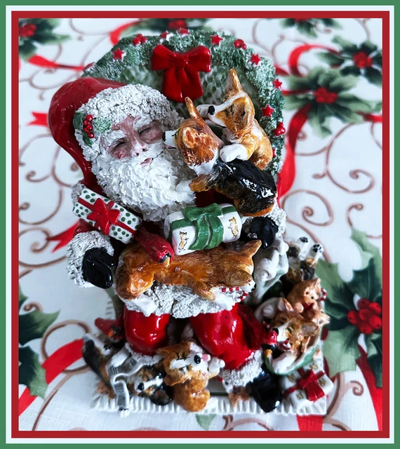 Sonnett Sculpture Santa Corgi Visit, No pics, just kisses & treats please, OOAK!