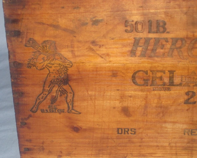 VTG Hercules 50LB Powder Co High Explosives Dynamite TNT Wooden Box GELAMITE 2X! 2