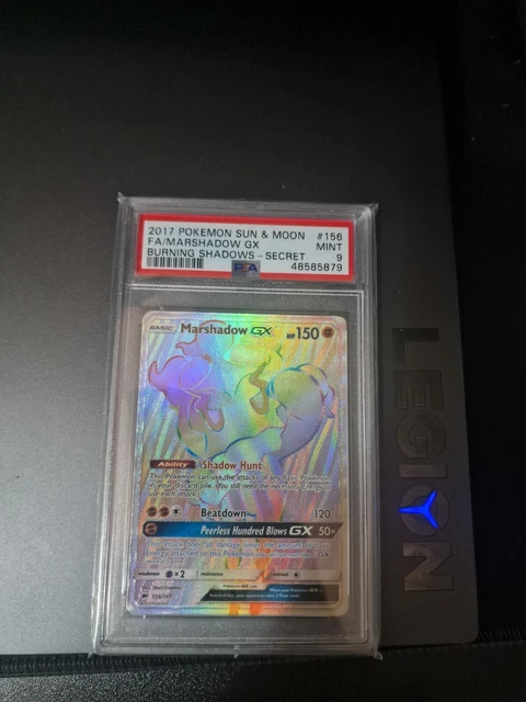 PSA 9 Marshadow Gx Rainbow Secret selten 156 brennende Schatten neuwertig