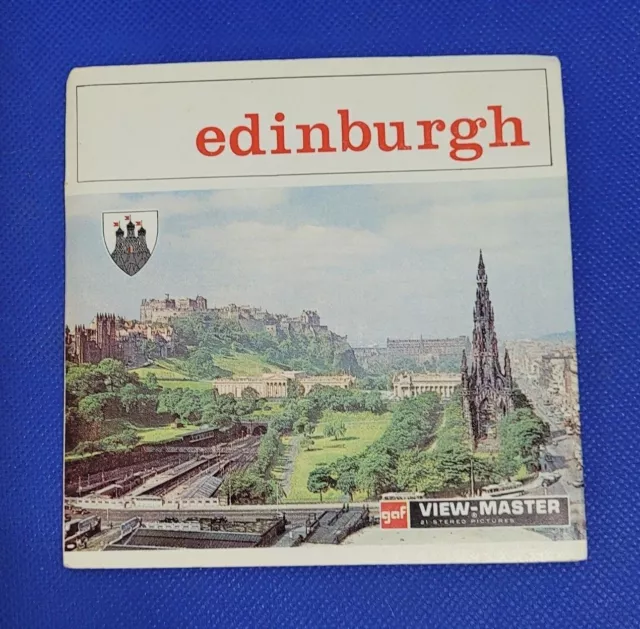 Vintage Gaf C326 Edinburgh Scotland view-master 3 Reels Folder Packet Set