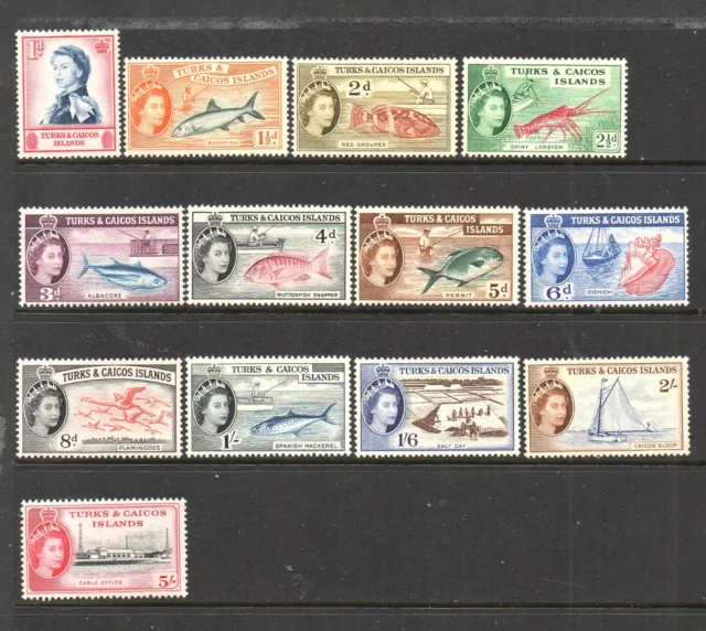 Stamps British Territories 1957 Turks & Caicos Defins. PART SET to 5/- SG237/49