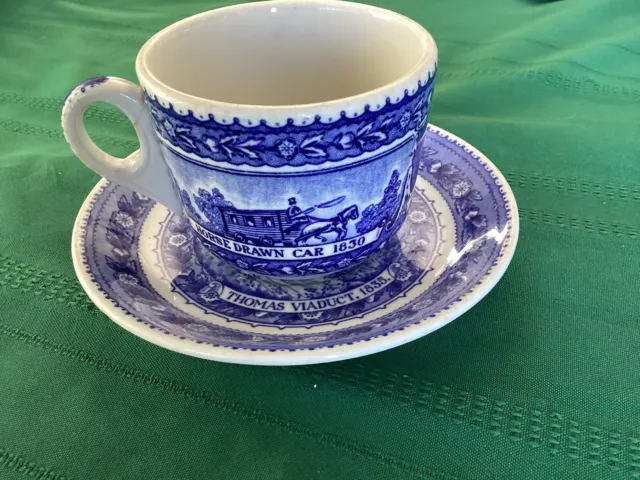 Baltimore & Ohio Railroad Lamberton China Cup & Saucer 1827-1927 Damage