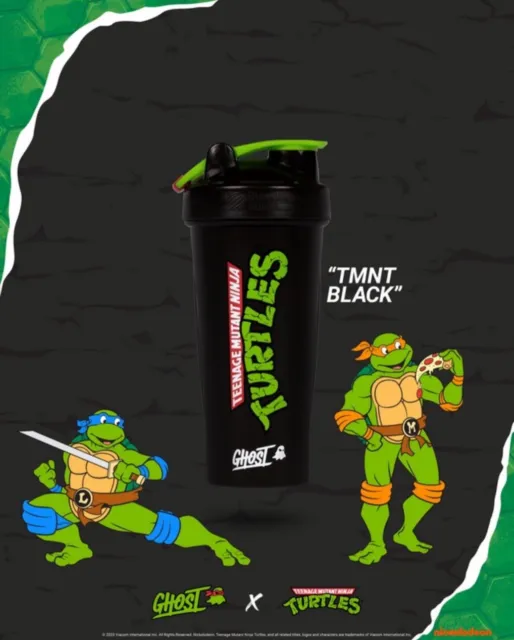 NEW Ghost x TMNT Shaker Cup Blender Bottle Teenage Mutant Ninja Turtle Black