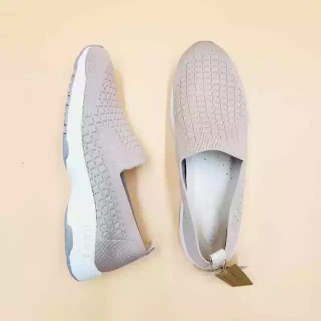EASY SPIRIT WOMEN Beige Knit Tech Comfort Slip On Walking Sneaker Shoes ...