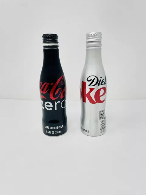 Coca Cola Collectable Aluminum Bottle/ Can Lot of 2 Zero Calorie Diet Cola Empty