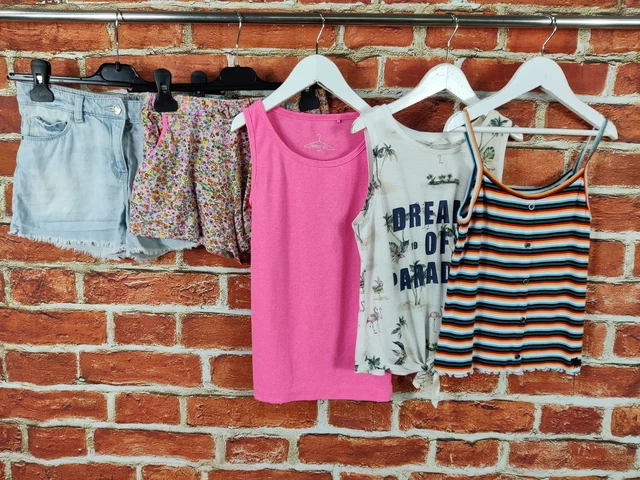 GIRLS BUNDLE AGE 9-10 YEARS NEXT ABERCROMBIE etc VEST TOP SHORTS SUMMER 140CM