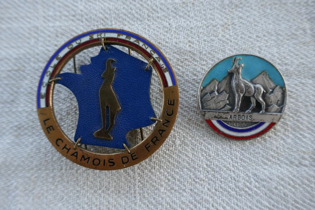 ANCIEN INSIGNE DE SKI ÉCOLE DE SKI FRANÇAISE LE CHAMOIS DE FRANCE Montagne Alpes