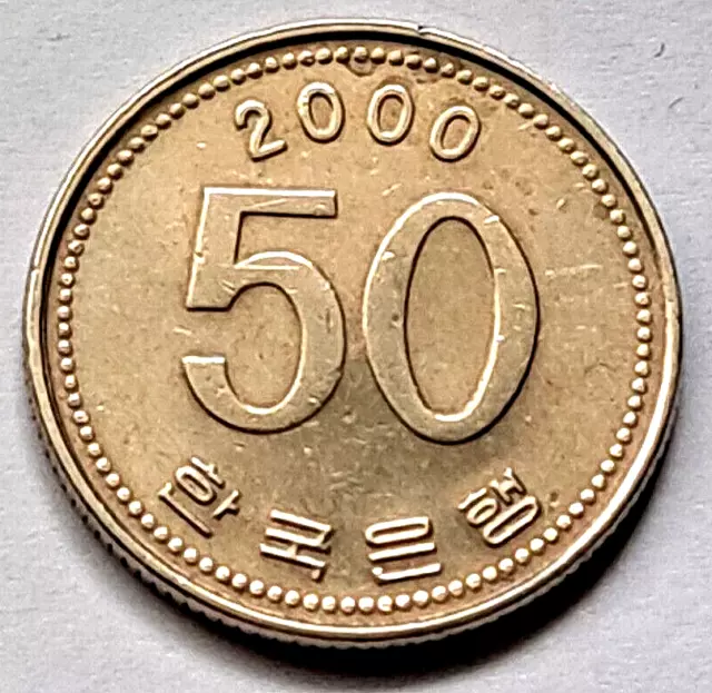 Süd Korea 50 Won 2000, Kupfer-Zink.Nickel, ss+