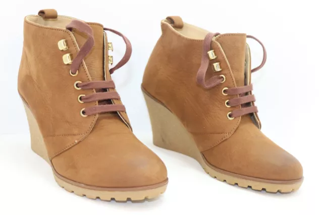 SAN MARINA Derbie Semelle Compensée Cuir Marron Taille 37 TBE