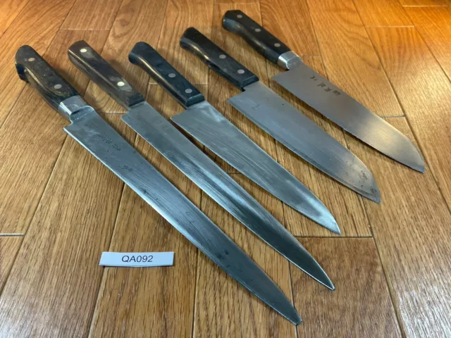 Japanese Chef's Kitchen Knife Set 5 Piece GYUTO SANTOKU from Japan QA092