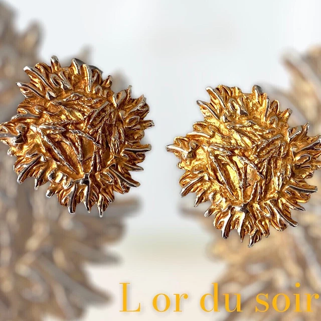 Boucles D'oreilles Vintage L'or Du Soir | Doré | Clips | Cuivre Doré à L'or Fin | Occasion