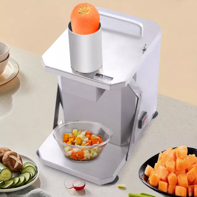Commercial Electric Vegetable Dicer 200W Automatic Food Chopper Stainless Steel