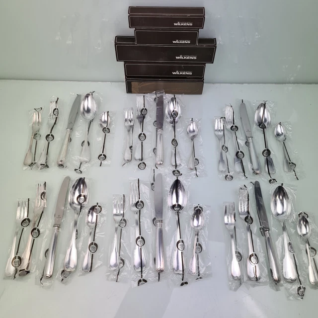 Wilkens Augsburger Faden 800 er Silber Besteck 6-Pers. unbenutzt, OVP (230909) 2