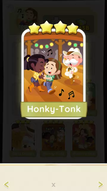 Monopoly Go 4 Stars Stickers - Honky-Tonk (Set 10) - MAKING MUSIC