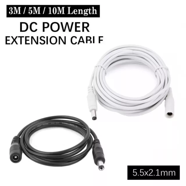 3M/5M/10M DC Power Supply Extension Cable 5V 9V 12V for CCTV Camera/DVR/PSU Lead