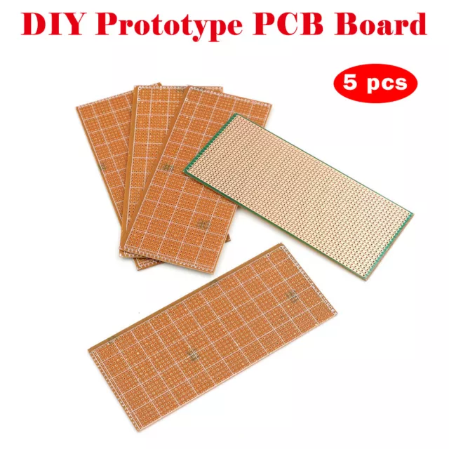 5x Stripboard Veroboard 6.5x14.5cm uncut pcb platine Single Side circuit board