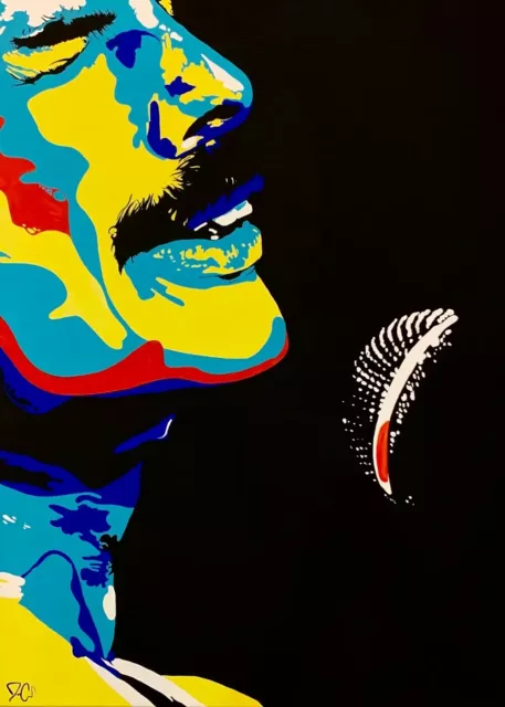 36 x 48 Large acrylic painting on canvas hand painted Freddie Mercury 