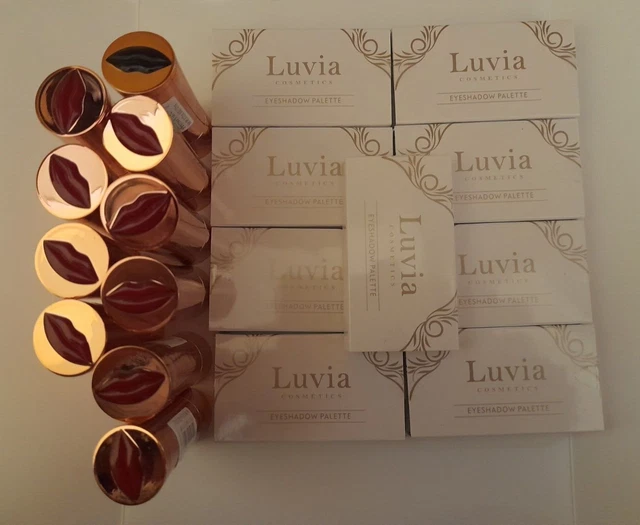 Job Lot of Revolution Lipstics and Luvia Eyeshadow Palette