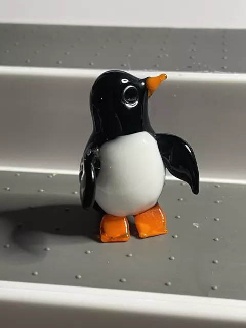 Super Cute Glass Miniature Penguin In Box