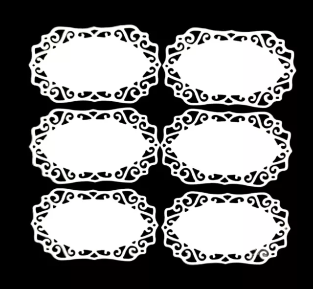 Bespoke Pattern Card Embellishments White 6pk