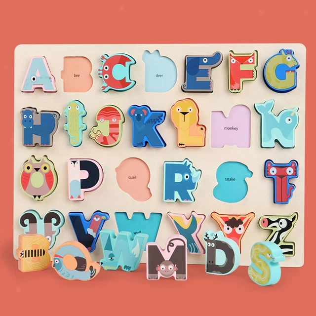 WOODEN ALPHABET PUZZLES Montessori Sensory Montessori Alphabet Matching ...