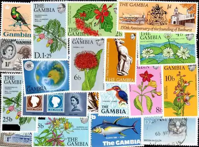 GAMBIE - THE GAMBIA collections 10 à 300 timbres différents