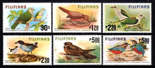 Filipinas 1979 Birds Completo Como Nuevo Estampillada sin montar o nunca montada Set SC 1392-1397 SG 1504-1509 CV £43,75