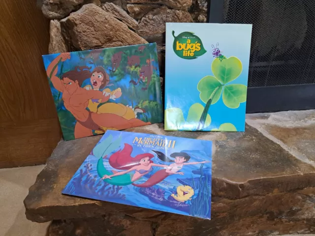 Lot Of 3 Disney Exclusive Lithographs Little Mermaid 2 - A Bug's Life - Tarzan