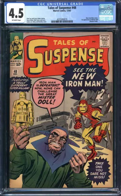 Tales Of Suspense #48 Cgc 4.5 Ow Pages // New Iron Man Armor Marvel 1963