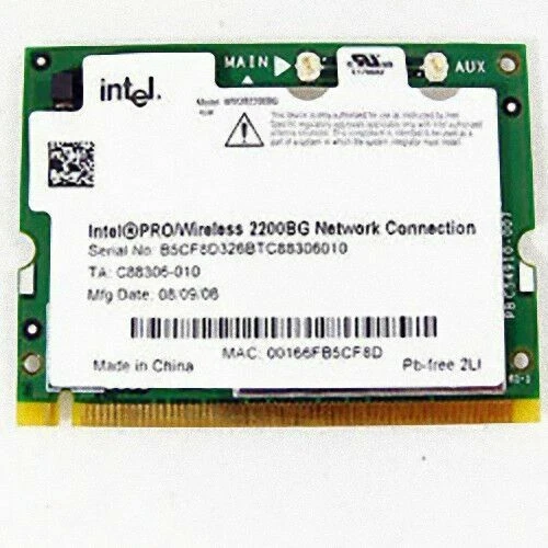 Carte WiFi Intel PRO Wireless 2200bg – Module WM3B2200BG Pour PC Portable Medion, HP, Toshiba