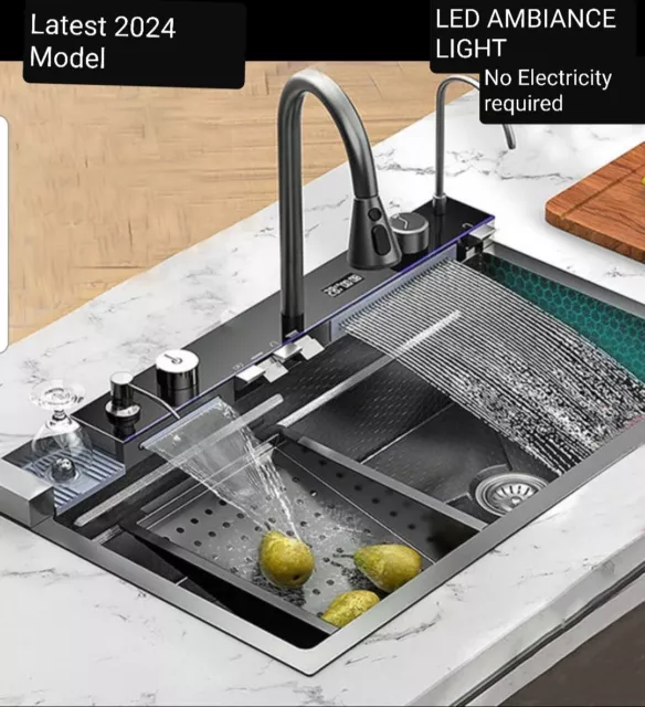 2024 SMART LAVANDINO cucina multifunzione in acciaio inox nano cascata a  pioggia EUR 432,11 - PicClick IT