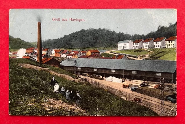 AK HAYINGEN 1917 Ortsansicht mit Fabrikanlage    ( 128171
