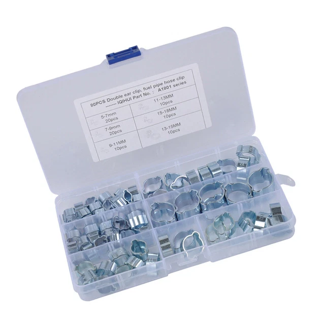 80 PCS Robuste Schlauchschelle Schlauchschelle Aus Stahl Feder Binaural