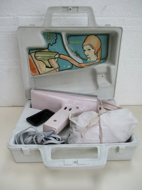 Sèche-cheveux Vintage Moulinex Orange Des Années 70 - Fonctionne Très Bien, 2 Vitesses