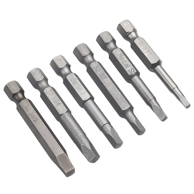 Jeu De 3 Embouts De Tournevis Tête Carrée (SQ) - Acier S2, 100 Mm, Tige 1/4" - Pour Chèques Carrés