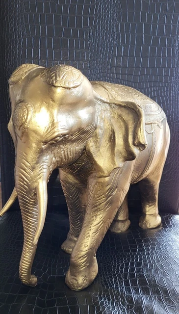 Kolonien großer Elefant aus Bronze goldiert, sehr Selten