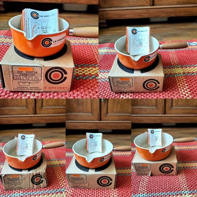 LE CREUSET  Orange  New In Box No Lids Size 14/16/18/20/22
