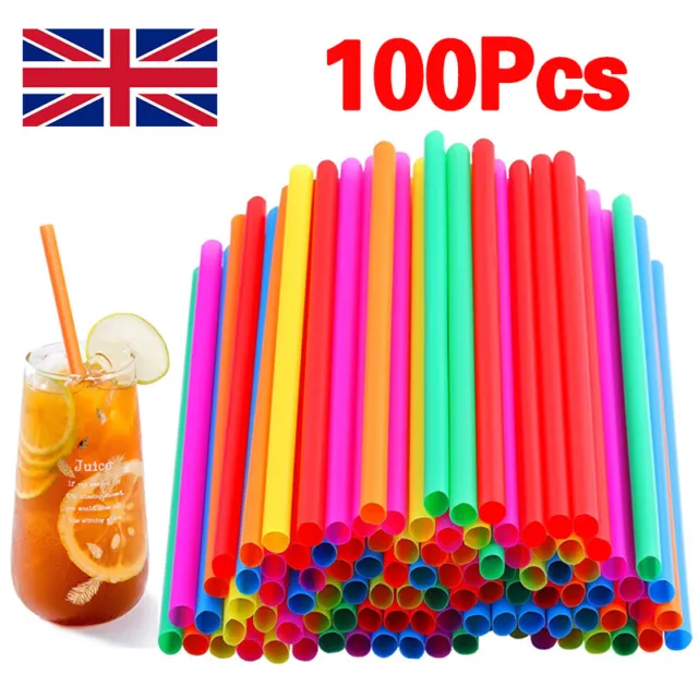 100/200PCS Straws Extra Wide Jumbo Boba Bubble Tea Smoothie Drinking Straws