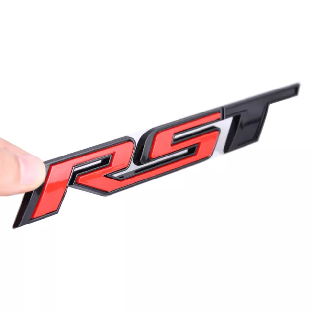 Red Black RST Tailgate Emblem Badge for Chevrolet Silverado 1500 2019-2021