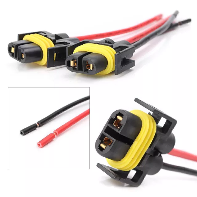 H8 H11 880 881 Female Adapter Wiring Harness Socket For Headlight Fog Light 2Pcs